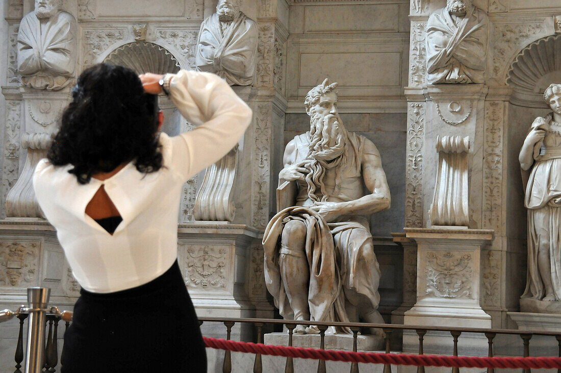 Mosesstatue von Michelangelo in San Pietro in Vincoli, Rom, Italien