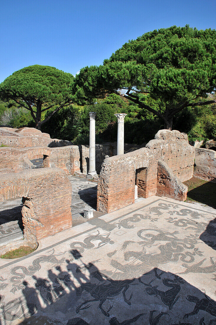 Ausgrabungen von Ostia Antica, Terme di Nettuno, Ostia bei Rom, Italien