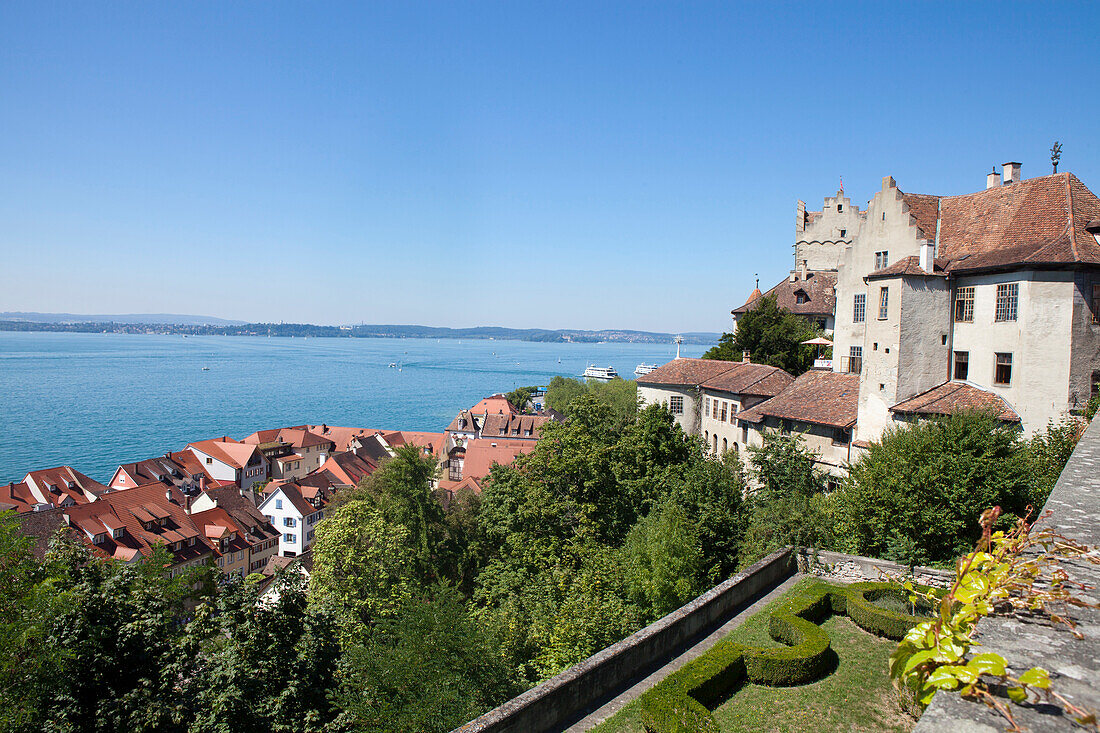 Old castle in the historical center of Meersburg, Lake Constance, Swabia, Baden-Wuerttemberg, Germany, Europe