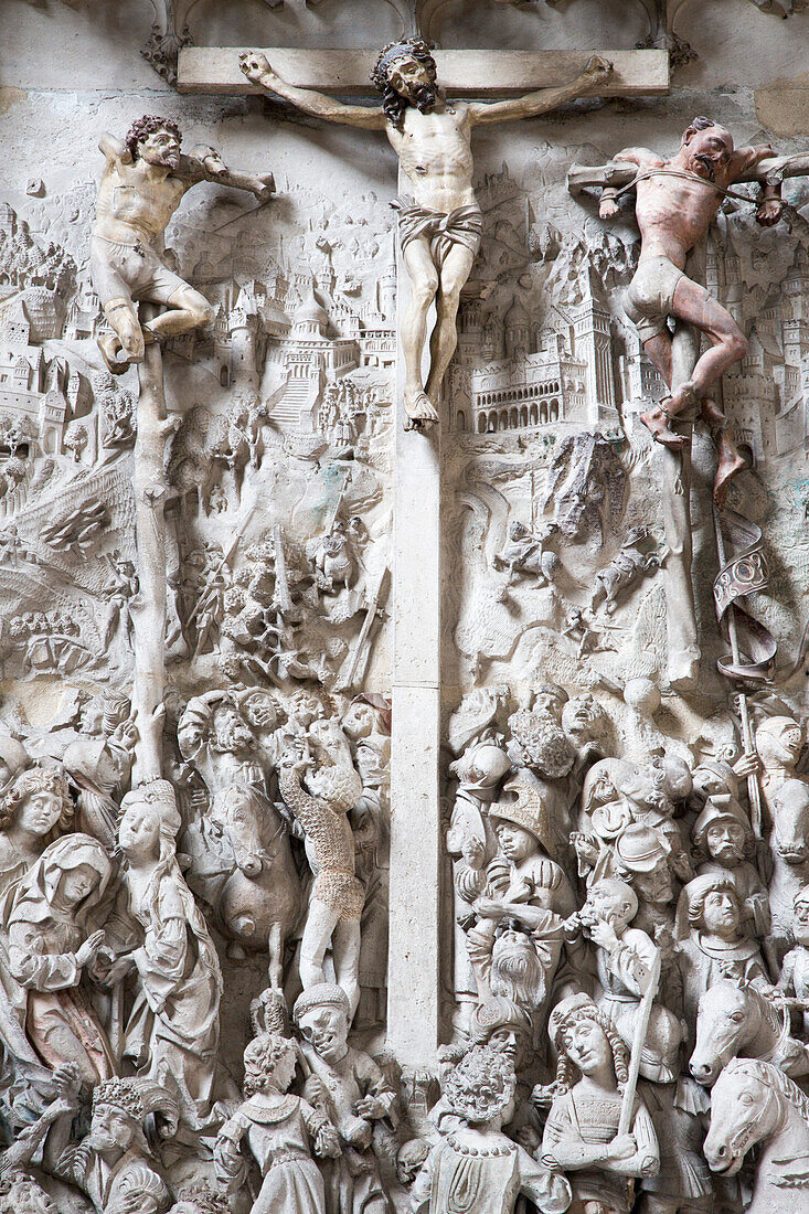 Sculpture inside Eichstaett cathedral, Eichstaett, Altmuehltal, Franconia, Bavaria, Germany