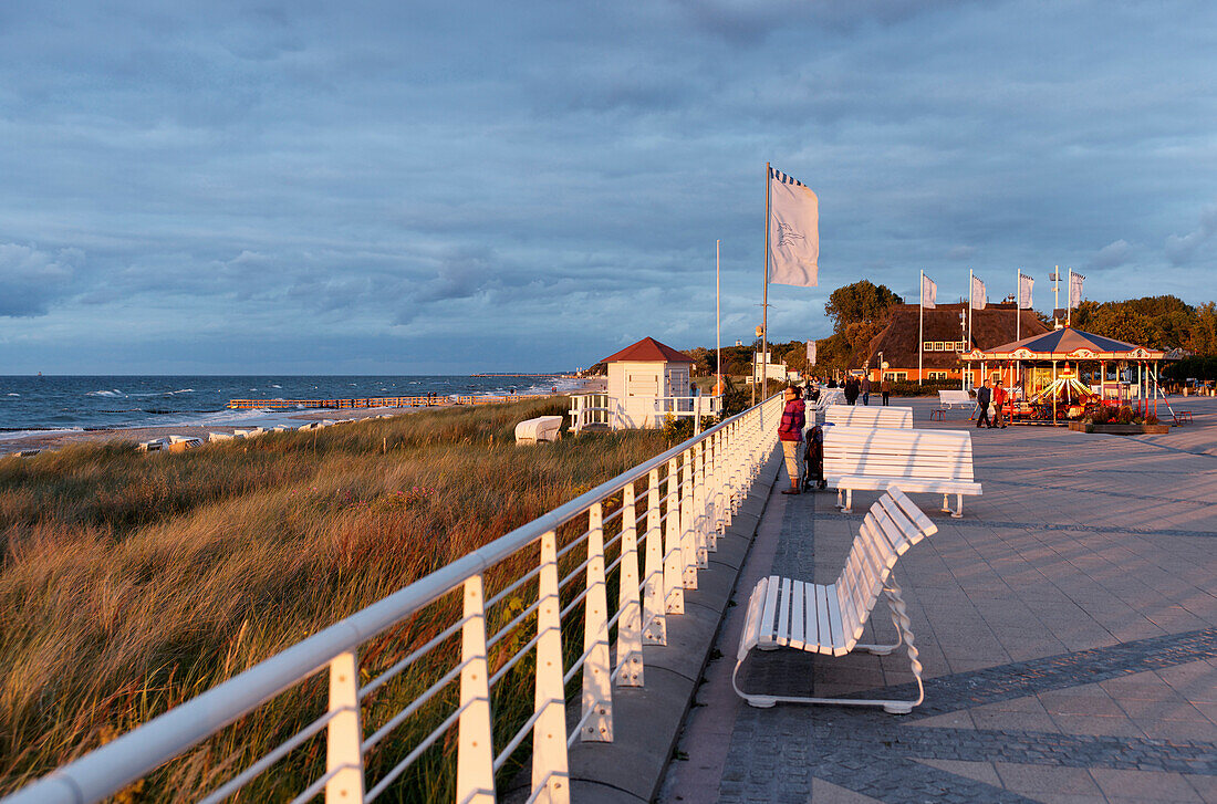 Seafront in Kuehlungsborn West, Seaside resort at the Baltic sea in Kuehlungsborn, Mecklenburg-Western Pomerania, Germany