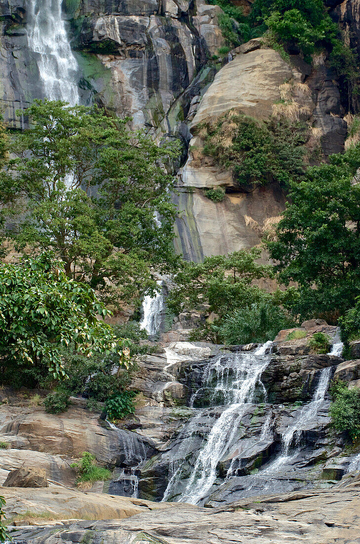 Rawana Ella Falls at Ella on the southern end of the hill country, Sri Lanka, South Asia