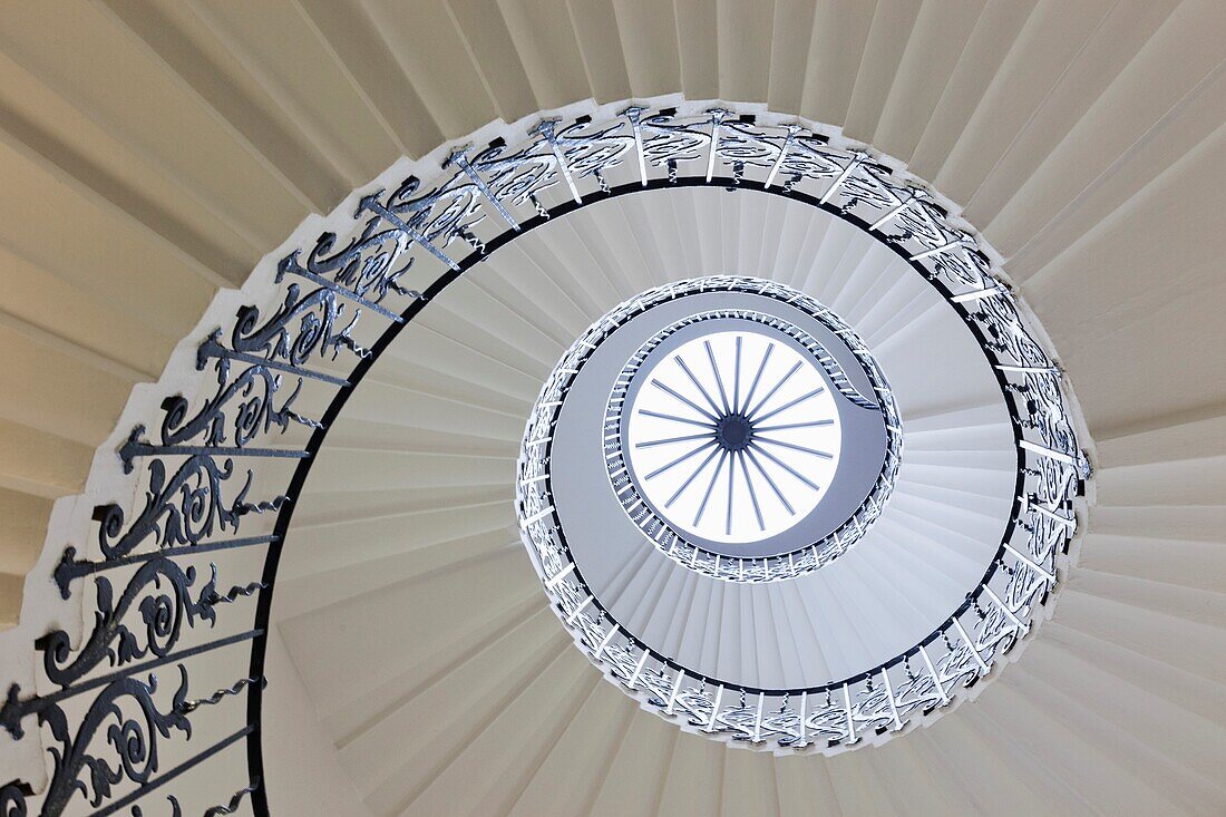 UK, England, London, Greenwhich, Queen's House, The Tulip Staircase