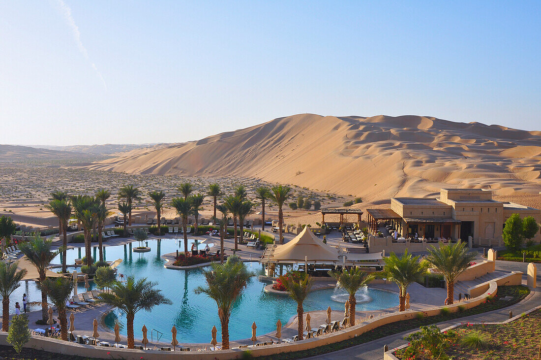 Main pool and dunes, Qasr al Sarab hotel, Qasr al Sarab, Abu Dahbi, United Arab Emirates