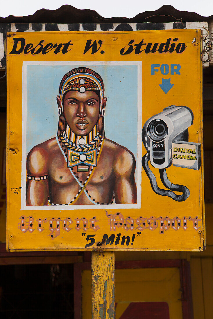 Hand painted video shop sign, Kenya