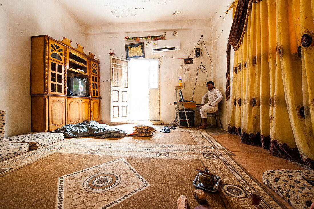 Room of a Bedouin family, Wadi Rum, Jordan, Middle East