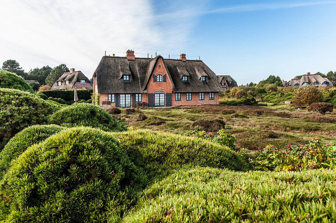 Thatched-roof house, Kampen, Sylt, Schleswig-Holstein, Germany