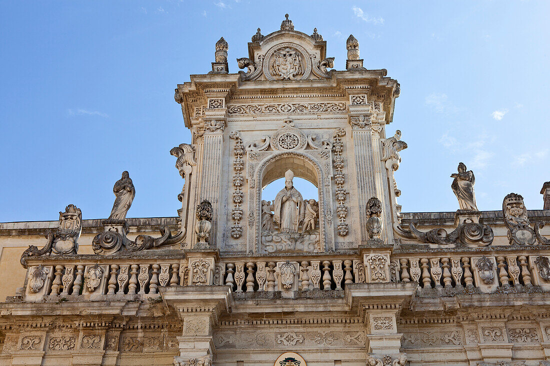 Barocke Kathedrale Basilika Santa Croce in der Altstadt von Lecce, Provinz Lecce, Region Apulien, Golf von Tarent, Italien, Europa