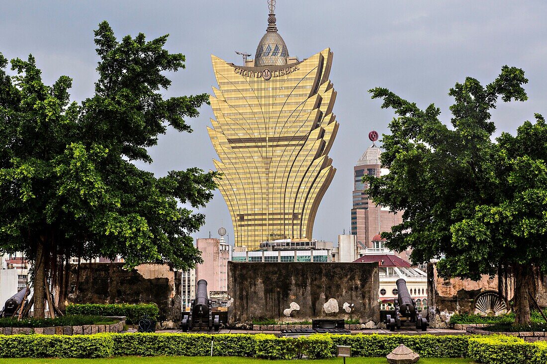 Grand Lisboa Hotel and Casino seen from Mount Hill in Macau