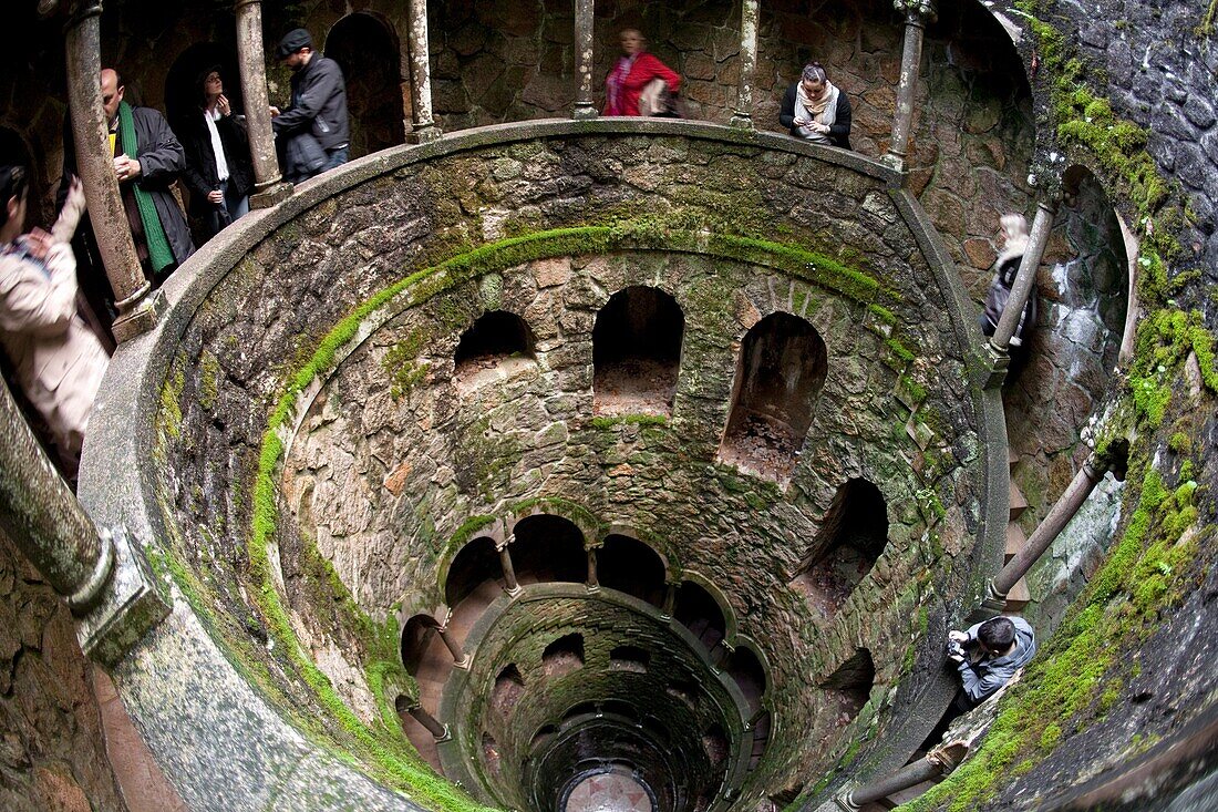Initiatory well, used in Masonic rituals for this purpose, in Regaleira, in the heart of the city of Sintra  Sintra, Lisbon, Portugal, Europe