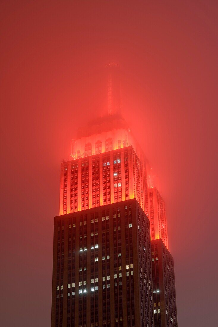 Empire State Building in Fog, New York, USA