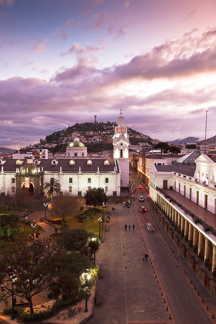 cathedral and gobernement palace in quito