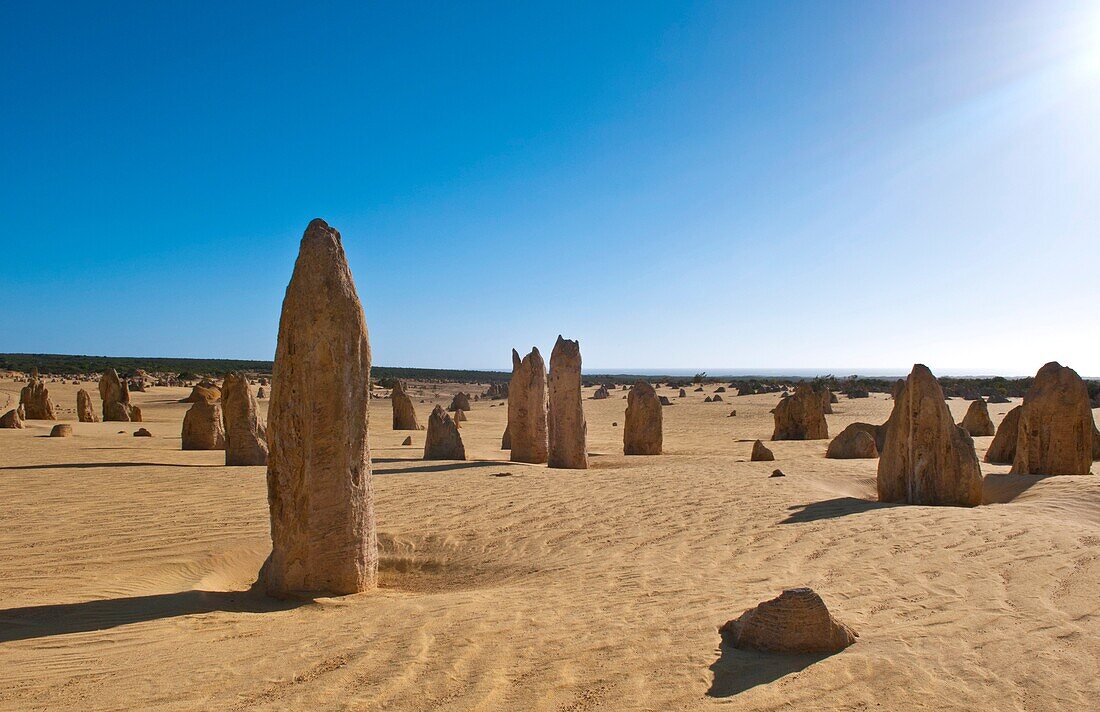 The Pinnacles a famous rock formation in Nambung National Park in Western Australia Australia