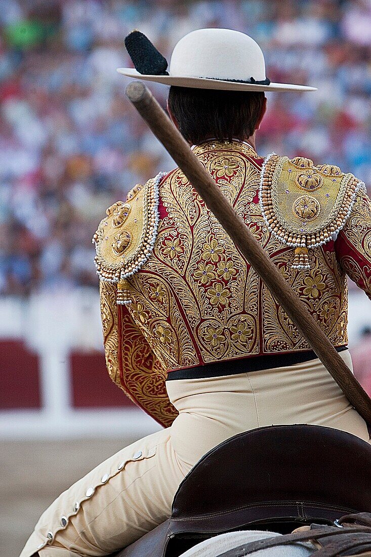 Picador bullfighter, lancer whose job it is to weaken bull´s neck muscles, Spain