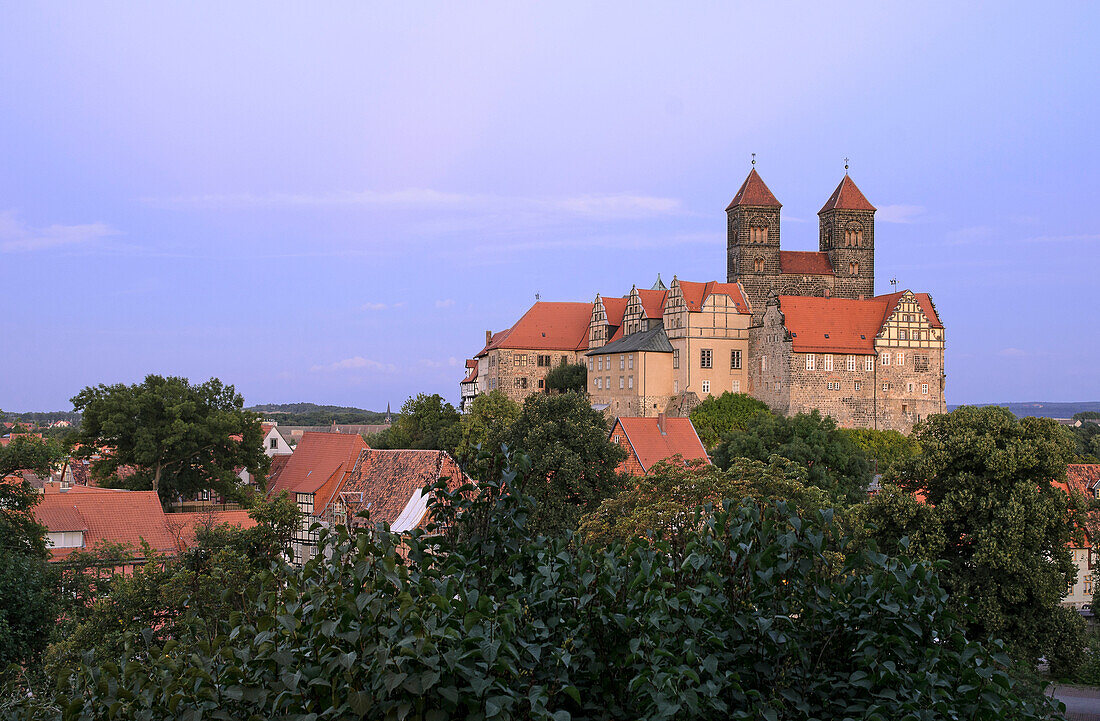 Castle and Collegiate Church of St Servatius on Schlossberg, Quedlinburg, Harz, Saxony-Anhalt, Germany, Europe