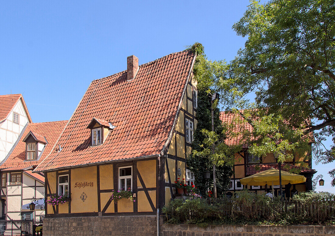 Restaurant Schlosskrug, Quedlinburg, Harz, Saxony-Anhalt, Germany, Europe