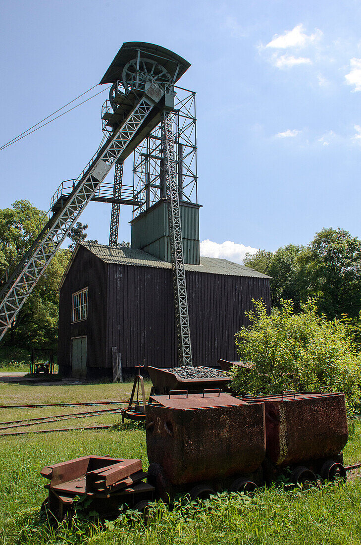 Ottiliaeschacht, pit head tower, Clausthal-Zellerfeld, Harz, Lower-Saxony, Germany, Europe