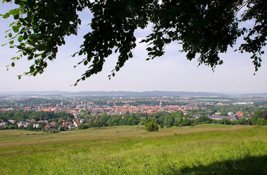 View towards the city of Goslar, Harz, Lower-Saxony, Germany, Europe