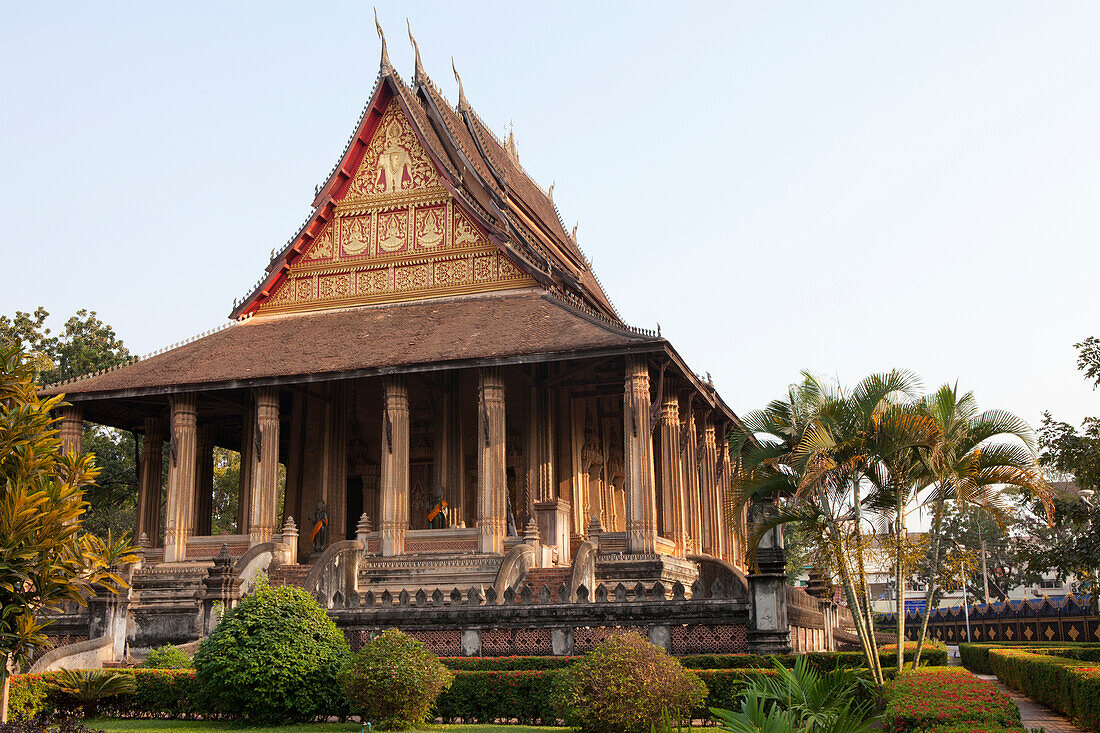 Buddhistic temple Wat Ho Phra Keo in Vientiane on the river Mekong, Vientiane, capital of Laos, Asia