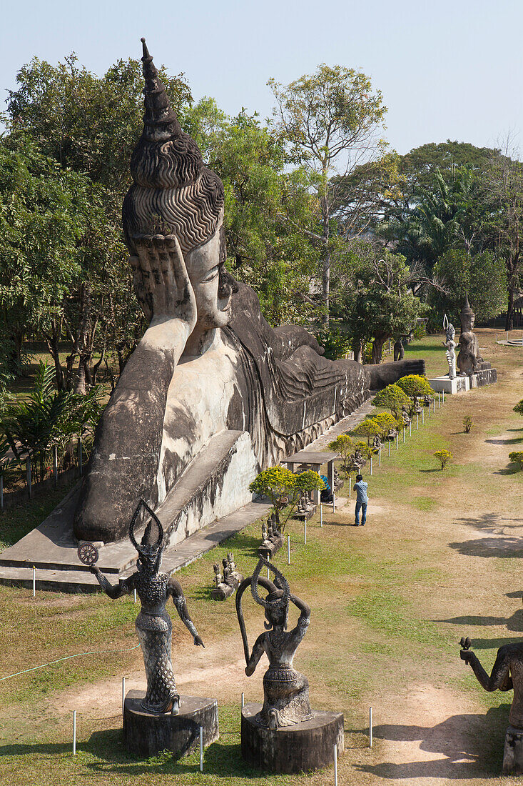 Buddhistische Figuren im Buddha Park Xieng Khuan in Vientiane, Hauptstadt von Laos, Asien