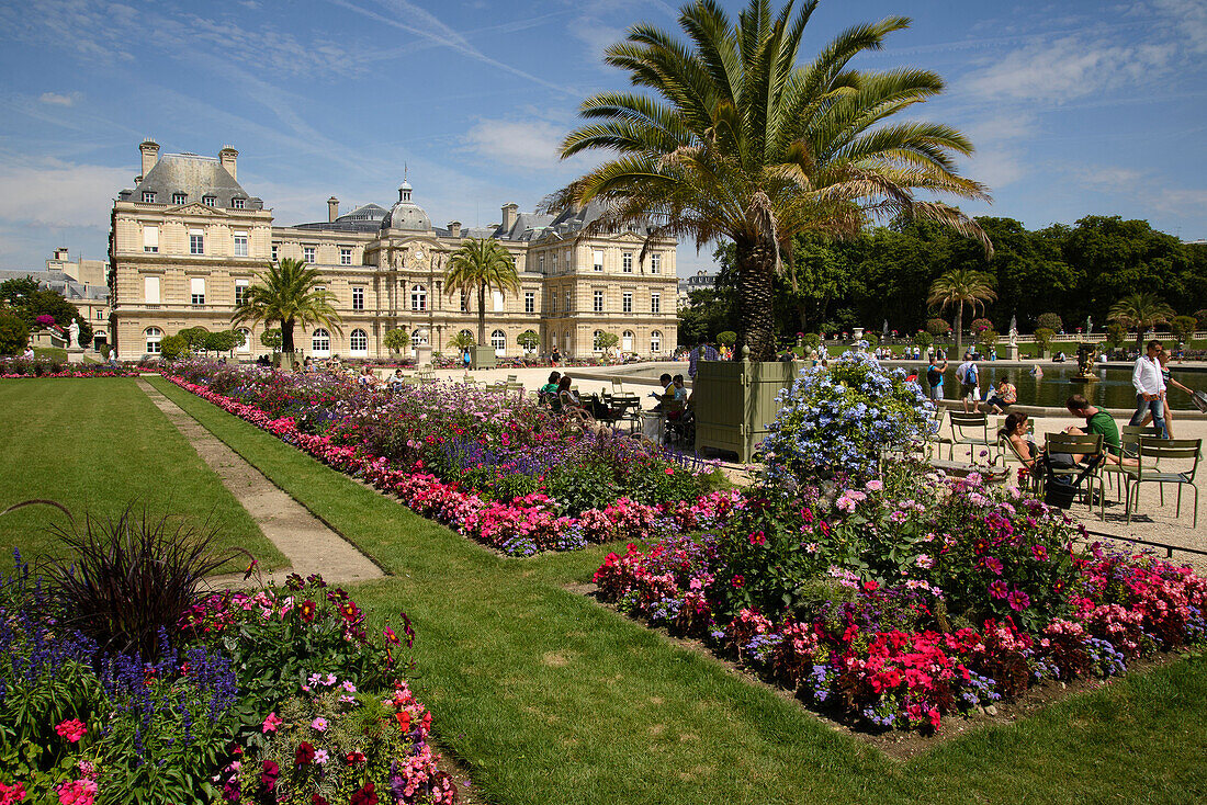 Jardin du Luxembourg und Palais du Luxembourg, Paris, Frankreich, Europa