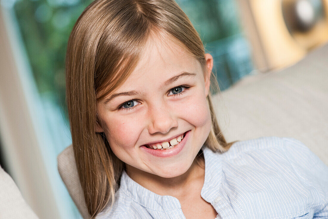 Girl smiling at camera, Hamburg, Germany