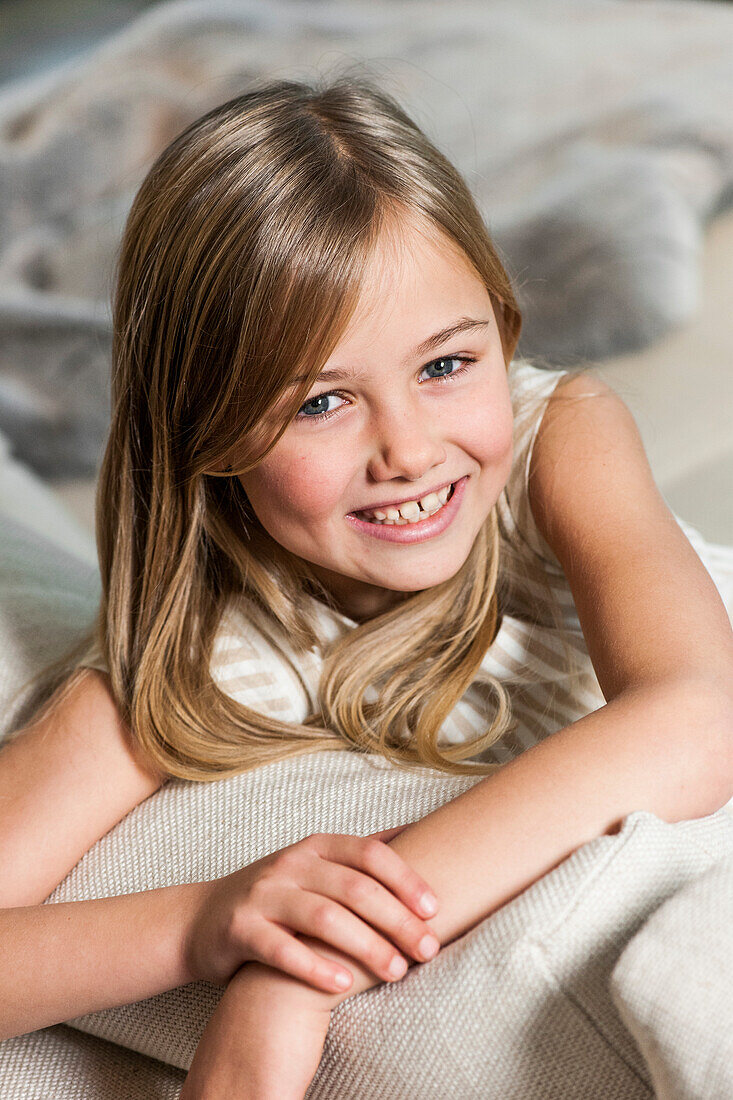 Girl smiling at camera, Hamburg, Germany