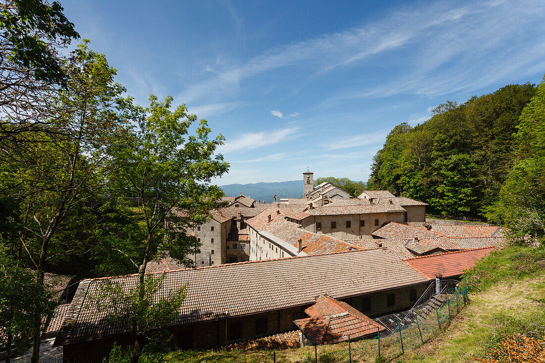 La Verna, Franziskanerkloster auf Monte Penna, Franziskus von Assisi, Via Francigena di San Francesco, Franziskusweg, bei Chiusi della Verna, Provinz Arezzo, Toskana, Italien, Europa