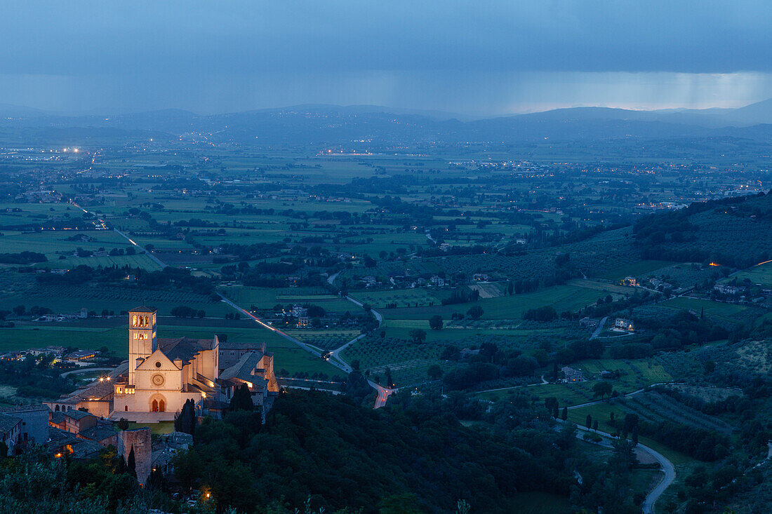 Basilika San Francesco, Assisi, UNESCO Weltkulturerbe, Franziskus von Assisi, Via Francigena di San Francesco, Franziskusweg, Assisi, Provinz Perugia, Umbrien, Italien, Europa