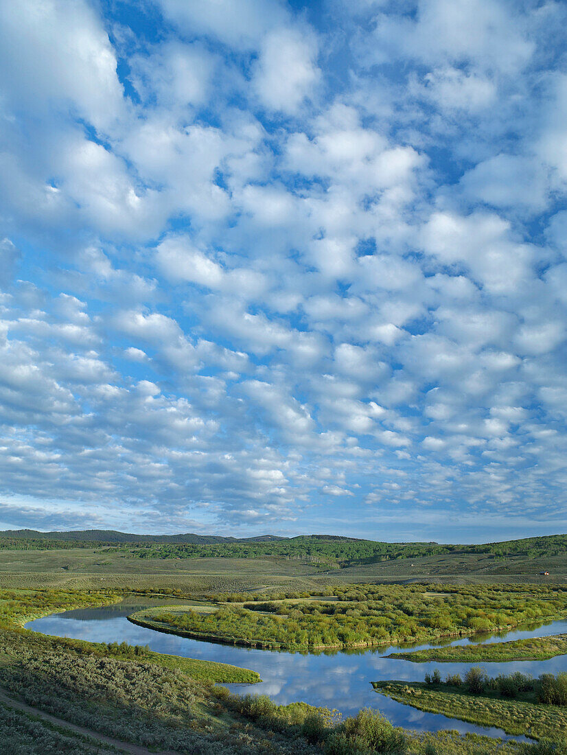 Cloudy skies over the Green River, Bridger-Teton National Forest, Wyoming