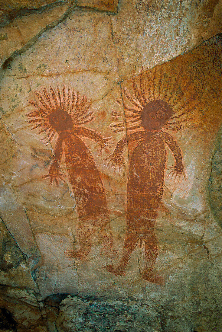 Aboriginal rock paintings at Nganalam Art Site, Keep River National Park, Australia