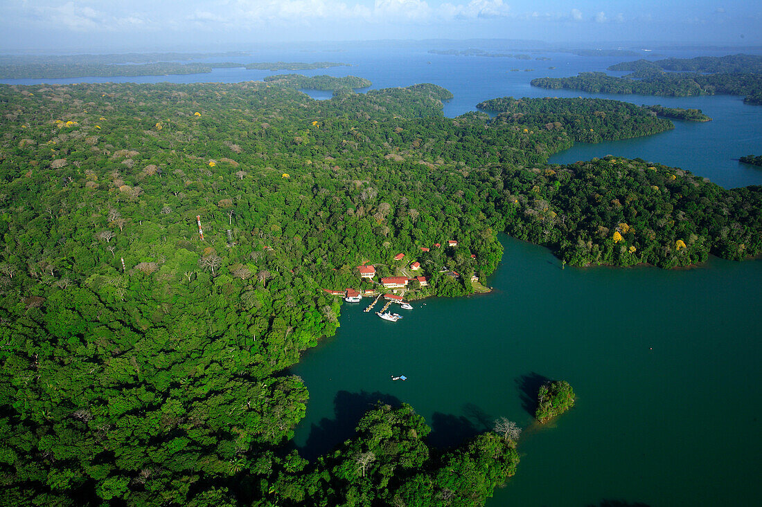 Aerial view of the Canal Zone, Barro Colorado Island, Research Station of the Smithsonian Tropical Research Institute, Panama