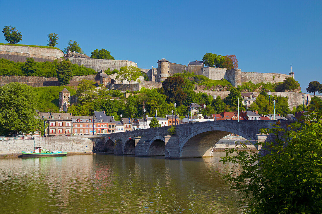 Namur, Zitadelle, Pont de Jambes, Meuse, Maas, Vallée de Meuse, Wallonische Region, Provinz Namur, Belgien, Europa
