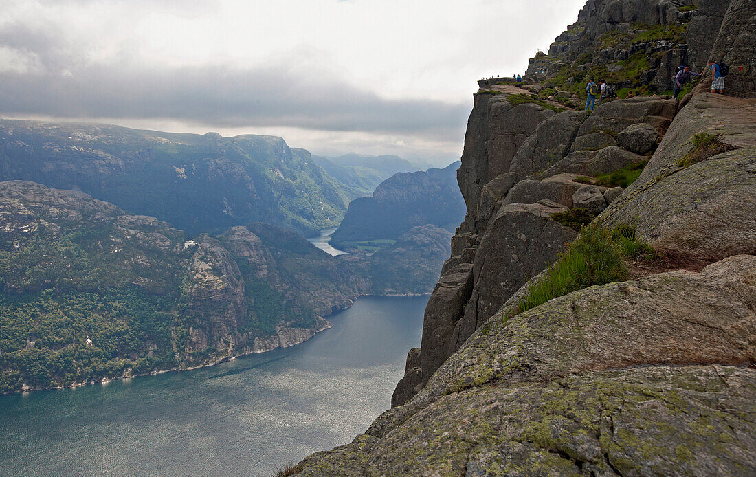 Hike to the Prekestolen, Lysefjord, Province of Rogaland, Norway, Europe