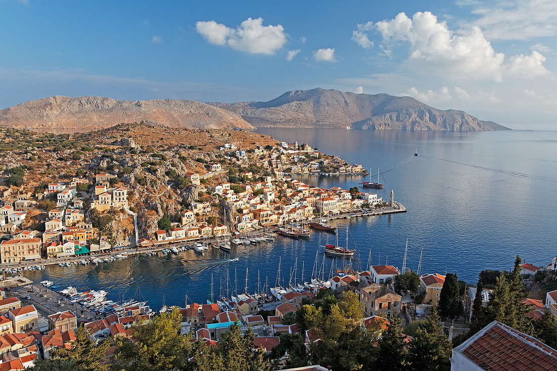 Gialos harbour, Symi Town, Symi, Dodecanese, South Aegean, Greece