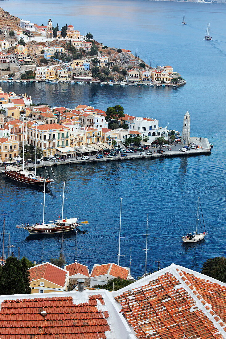 Hafen Gialos, Symi Stadt, Symi, Dodekanes, Südliche Ägäis, Griechenland