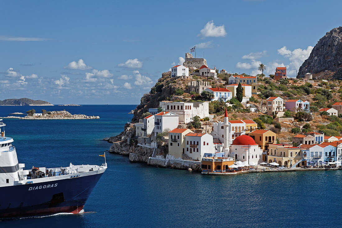 Hafen, Blick auf Kastelorizo, Dodekanes, Südliche Ägäis, Griechenland