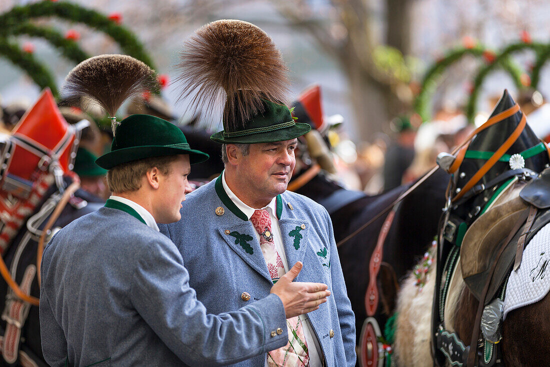 Procession to honour St. Leonard in Benediktbeuern, Bad Toelz, Wolfratshausen, Upper Bavaria, Bavaria, Germany