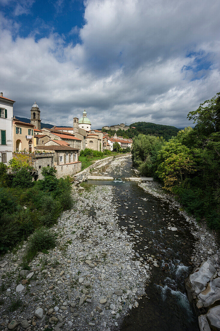 Pontremoli along the river Magra, province of Massa and Carrara, Tuscany, Italy