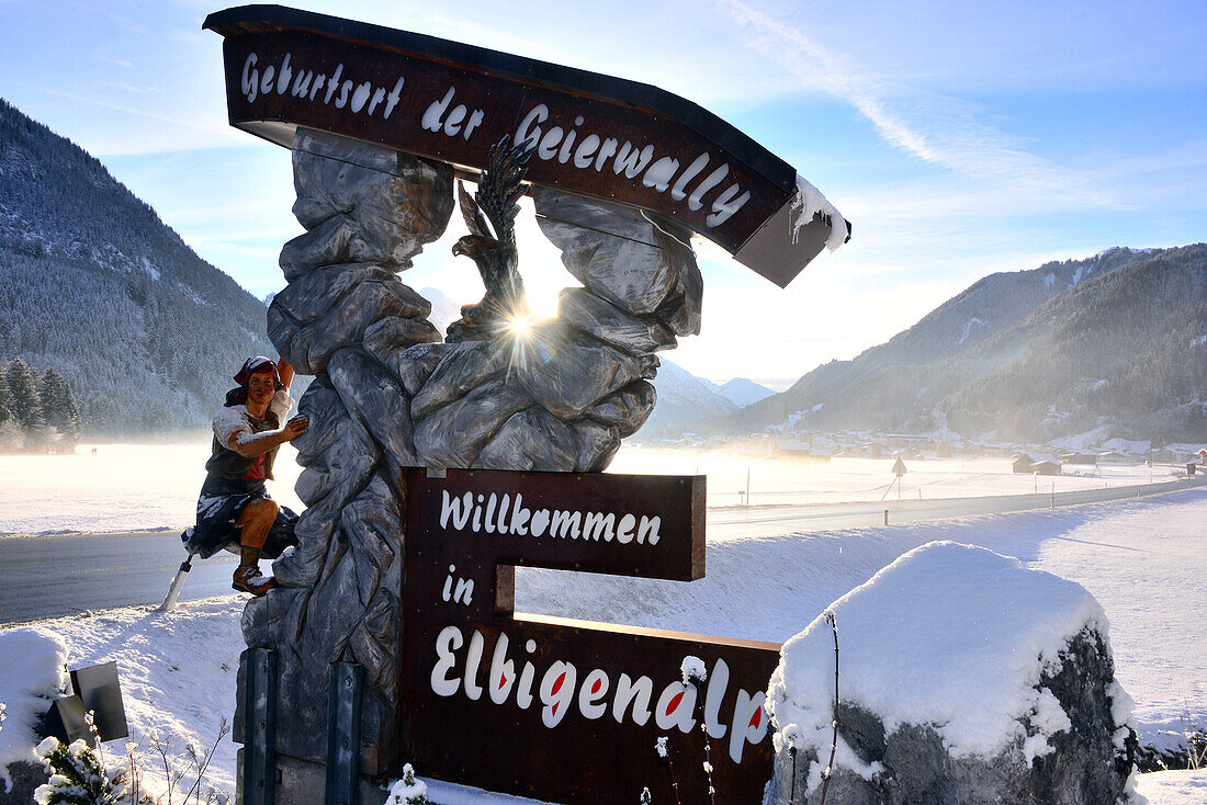 Elbigenalp in Lech valley, winter in Tyrol, Austria