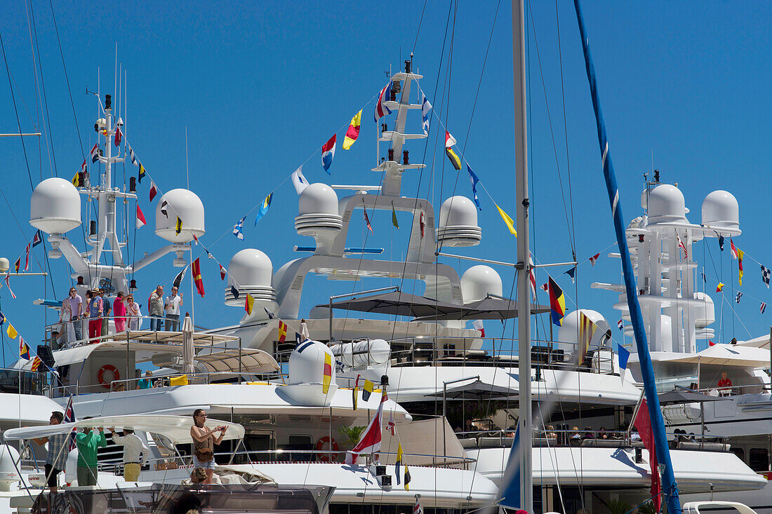 Yachten im Hafen, Port Hercule, Monaco, Monte Carlo, Côte d´Azur, Frankreich, Europa