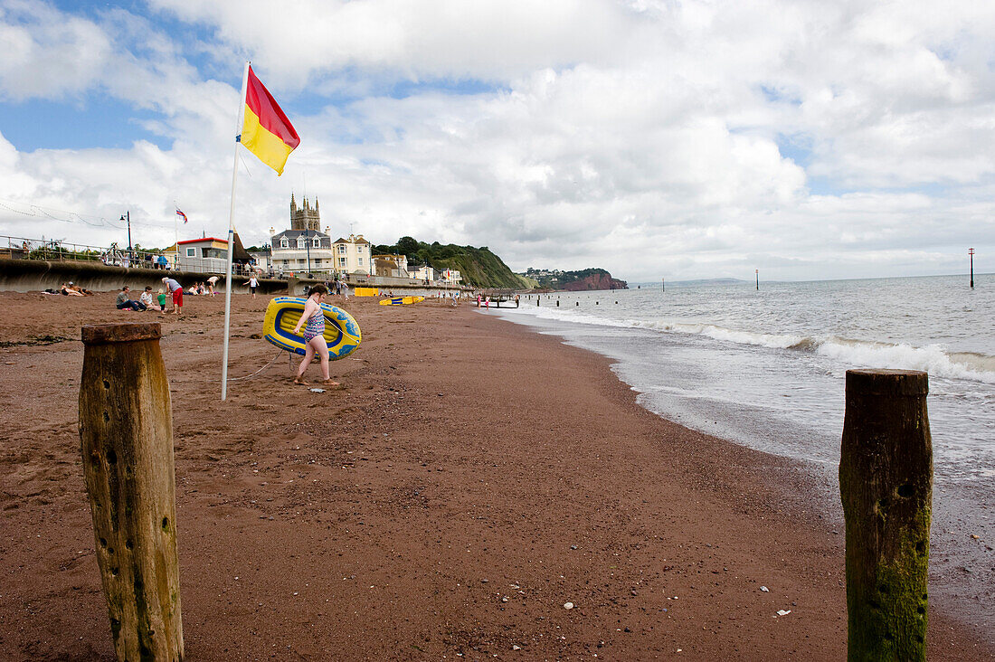 Beach, Teignmouth, Devon, South West England, England, Great Britain