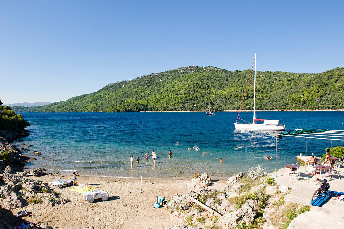 Badestrand, Sipanska Luka, Sipan, Elaphiten, Kroatien