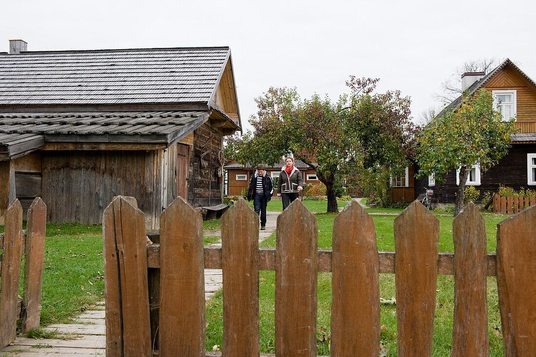 Wooden houses, Siolo Budy, Bialowieza National Park, Podlaskie Voivodeship, Poland