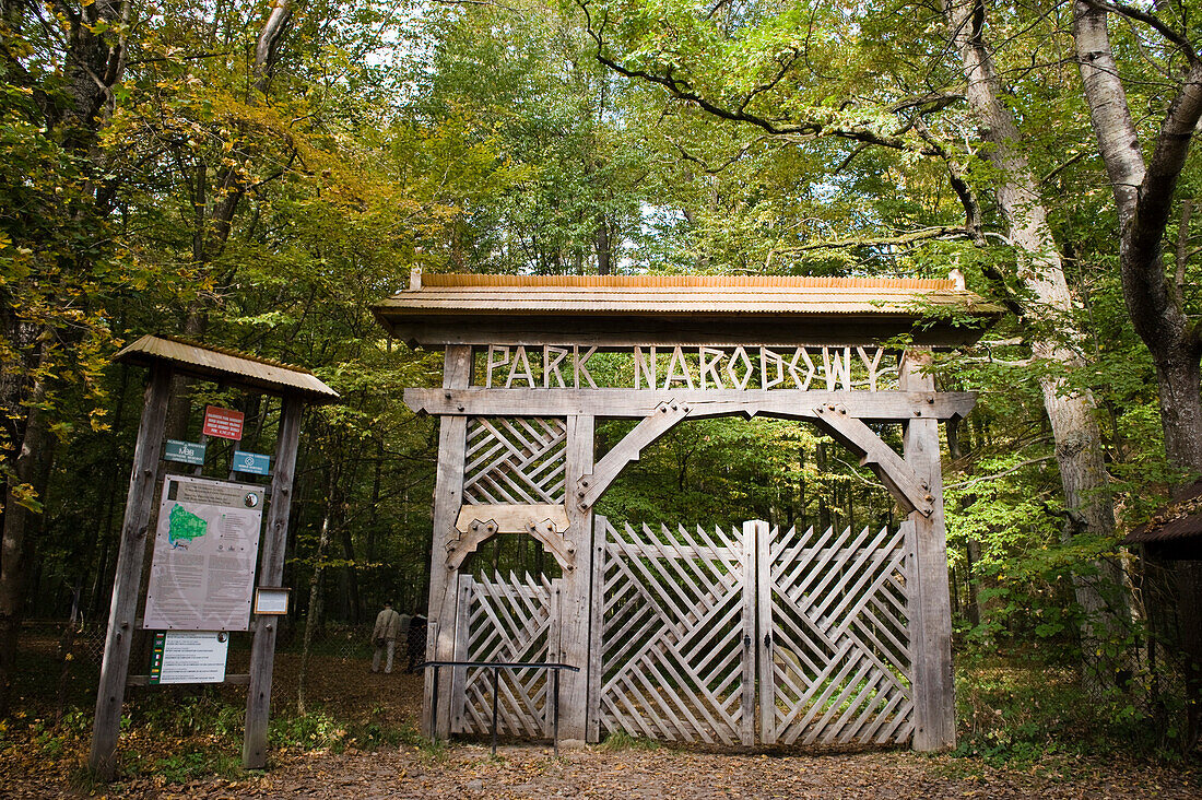 Eingang zum Narodowy Park, Bialowieza-Nationalpark, Woiwodschaft Podlachien, Polen