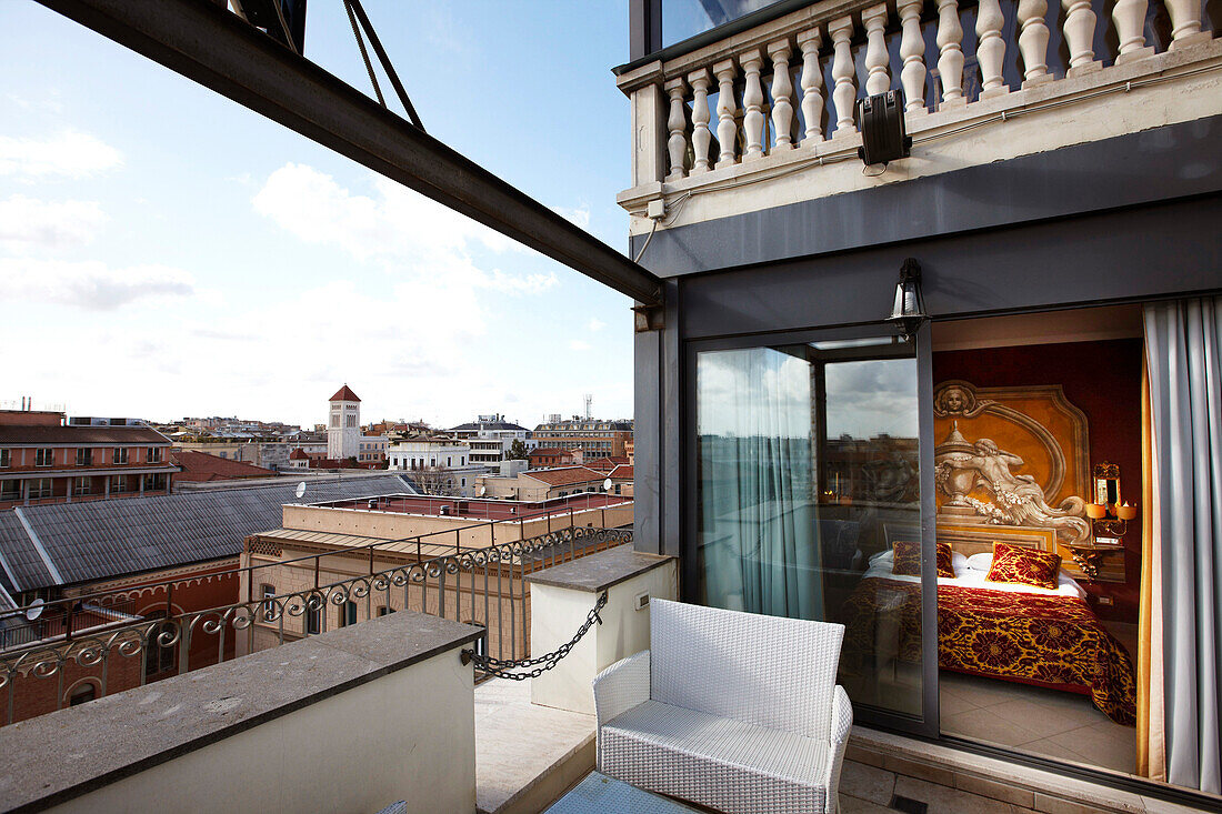 Terrasse des Hotels Romanico Palace, Rom, Latium, Italien