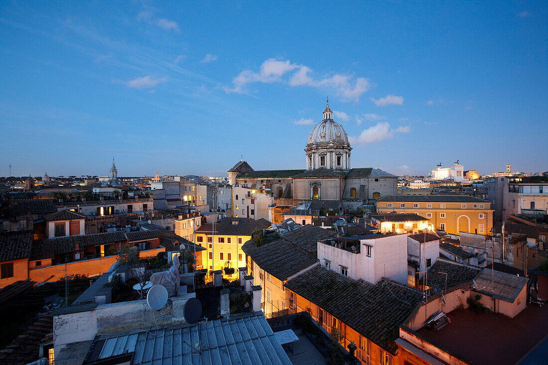 View from Hotel de Fiori over the city of Rome, Latio, Italy
