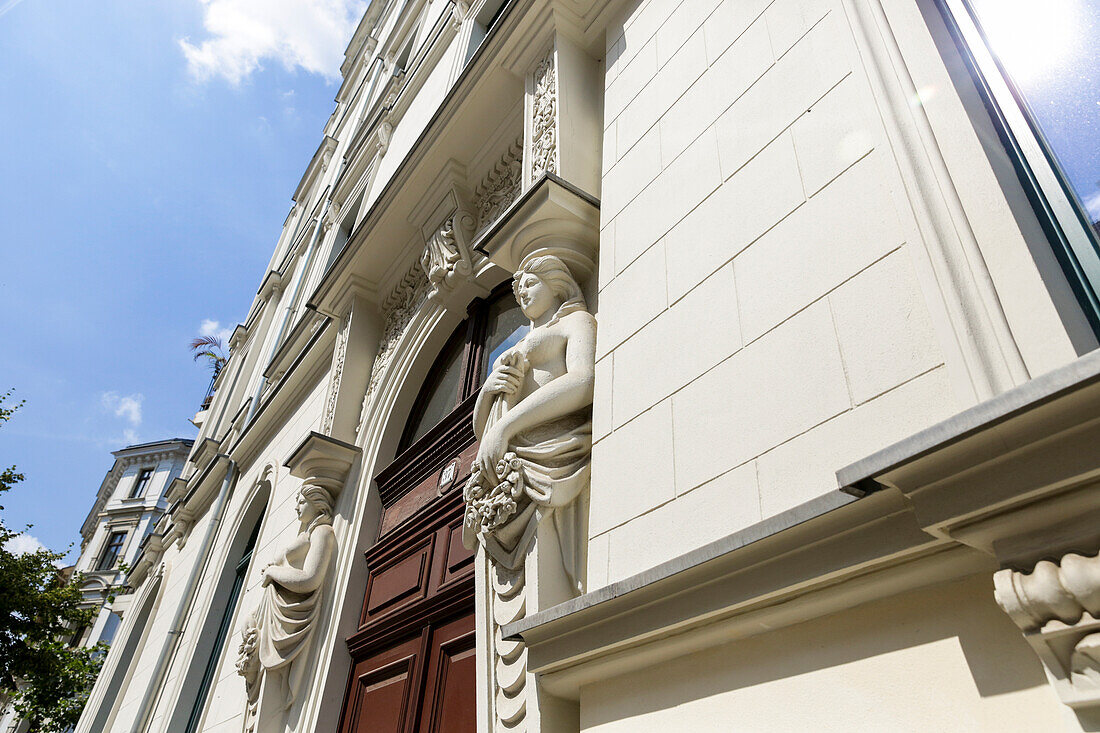 Fassade von einem Jungendstilhaus, Leipzig, Sachsen, Deutschland