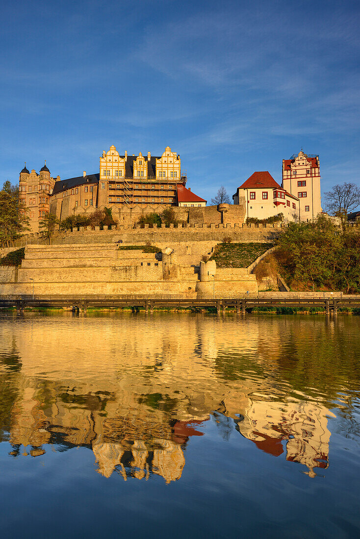 Bernburg Castle above the river Saale, Bernburg, Saxony-Anhalt, Germany