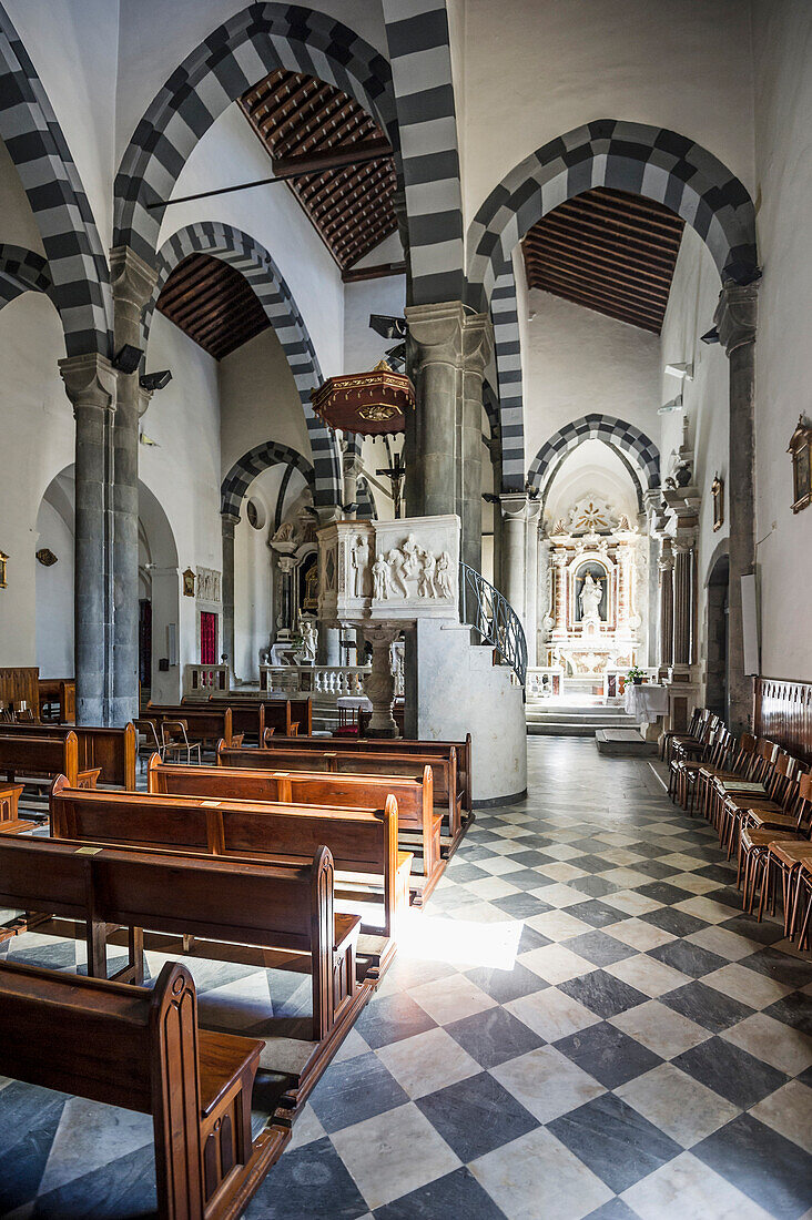 Church of Saint Giovanni Battista, Riomaggiore, Cinque Terre, La Spezia, Liguria, Italy